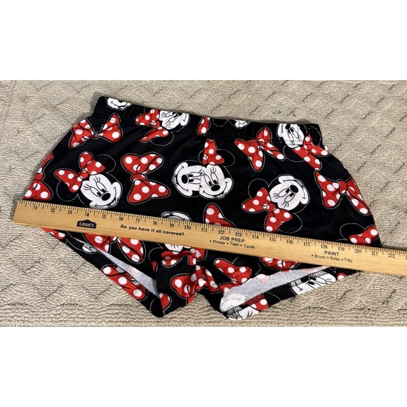 Disney Minnie Mouse Shorts Womens Small Black Red Bow Lounge Sleepwear - Picture 4 of 10